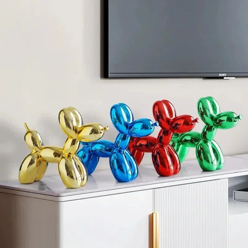 Nordic Balloon Dog Sculpture Resin Animal Ornament Art Sculptures and Figures Craft Home Decoration Room Desktop Accessories
