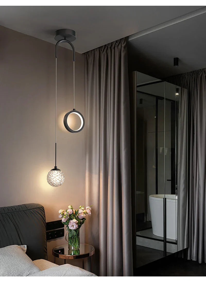Modern LED Pendant Light – 2-Way Indoor Hanging Lamp for Living Room, Bedroom, Dining Table with Adjustable 3 Light Colors