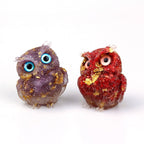 Natural Crystal Owl Figurine: Handmade Collector's Item