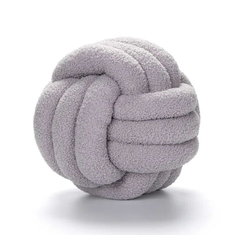 Throw Pillow - Cozy - Hand-Knotted Ball - Sheepskin