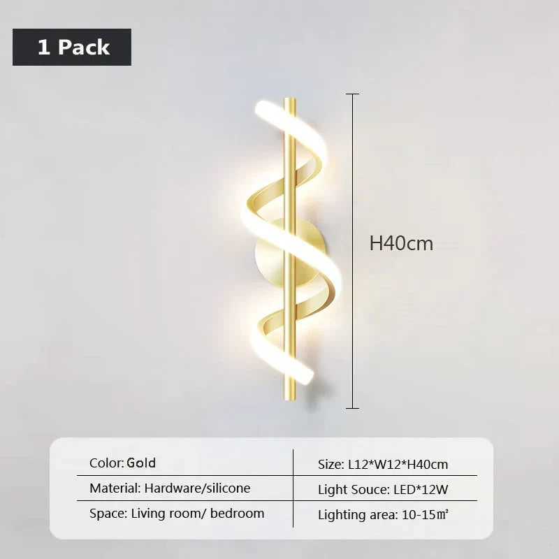 Contemporary LED Wall Lamp - Sleek Nordic Design for Bedroom, Living Room, and More