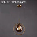 Modern Glass Pendant Lights for Bedroom Bedside Bathroom Hanging Lamp Ceiling Chandeliers Hotel Restaurant Decoration Ring