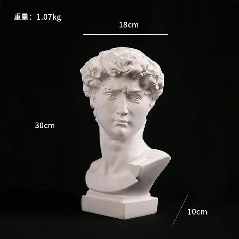 European Home Decor David Head Resin Statues Statues Home Decor Modern Abstract Art Bust Sculpture Art Sketch Practice