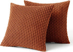 Soft Ribbed Velvet Decorative Pillow with Stripes in Boho Style for Sofa and Bed