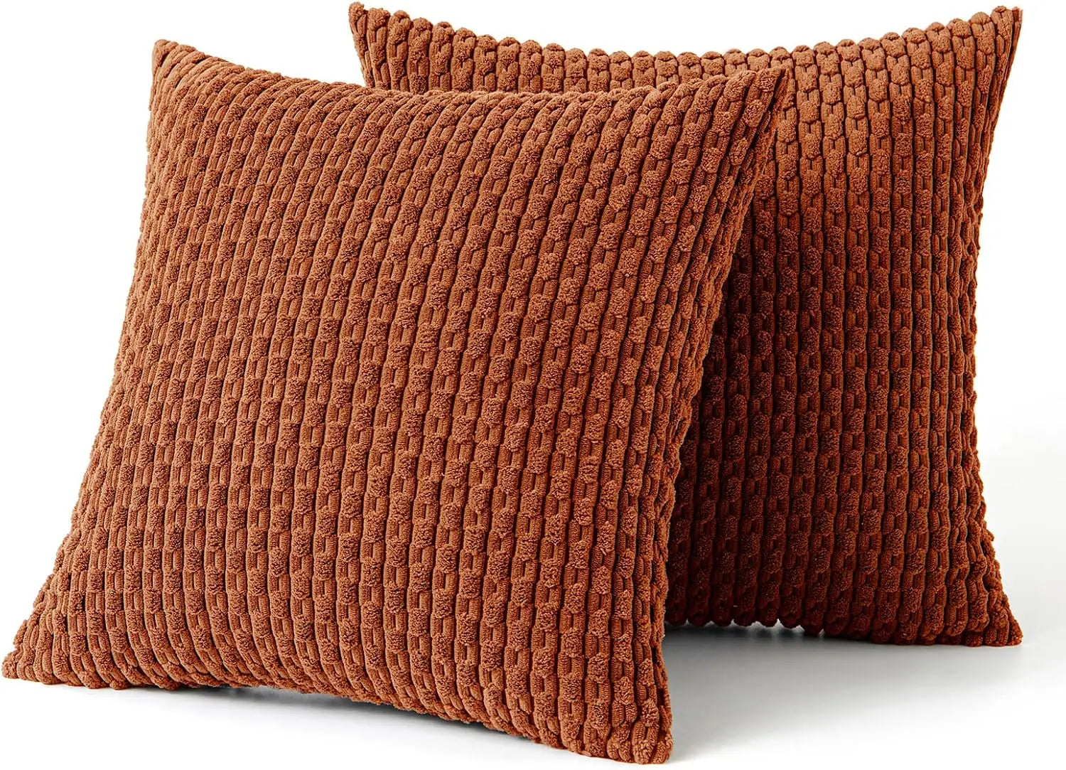 Soft Ribbed Velvet Decorative Pillow with Stripes in Boho Style for Sofa and Bed