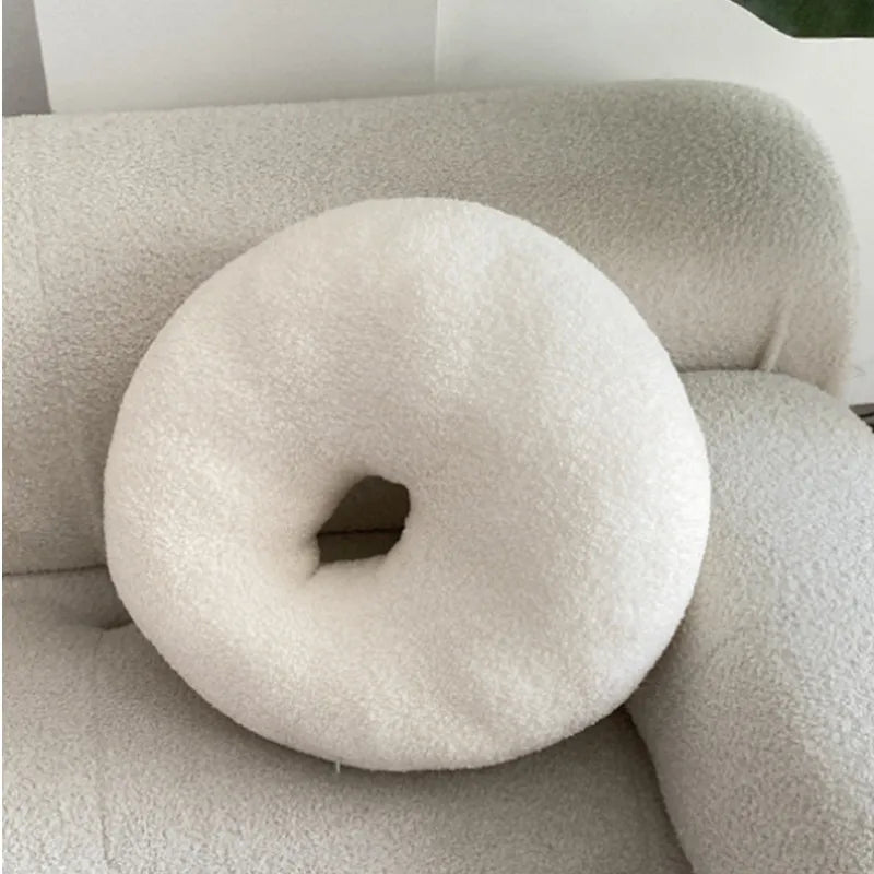 Nordic Bouclé Abstract Cushion – Minimalist Plush Pillow | Vinantica