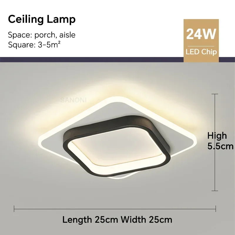 Modern LED Aisle Ceiling Light Chandelier - Indoor Lighting Fixture for Corridor, Stairs, Foyer, Balcony, Bedroom, Bathroom