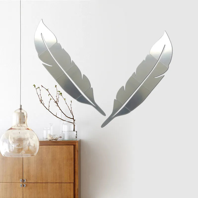 Vinantica | 3D Feather Art Mirror Wall Sticker