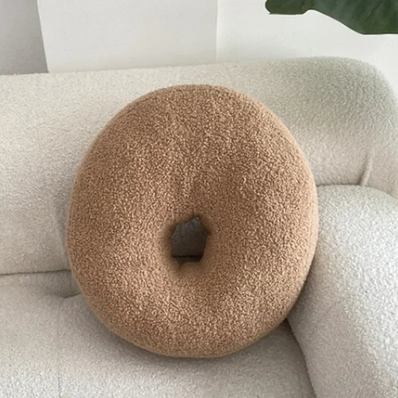 Nordic Bouclé Abstract Cushion – Minimalist Plush Pillow | Vinantica