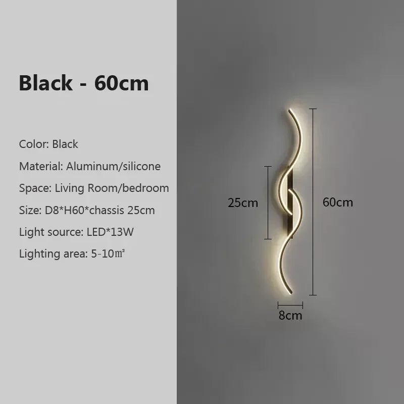 Modern LED Wall Lamp – Smart Remote-Controlled Sconce for Bedroom, Living Room, and Staircase