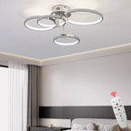 Modern Dimmable LED Ceiling Light – 4/6 Ring Chandelier with Remote Control, Adjustable Color Temperature for Living Room, Bedroom, and Dining Room