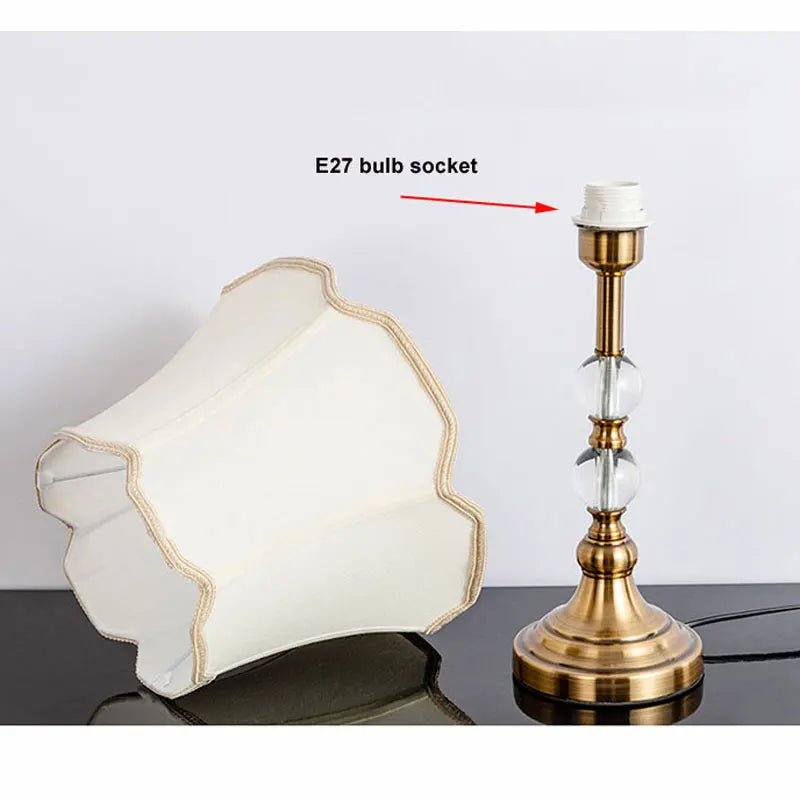 American Imitation Copper Crystal Bedside Lamp - Modern European Style Desk Lamp