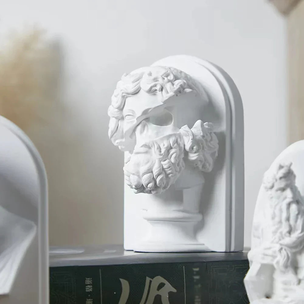 Nordic INS Style Character Plaster Statue DIY Painted Sketch Photography Props Table Decorations Home Art Plaster Decoration