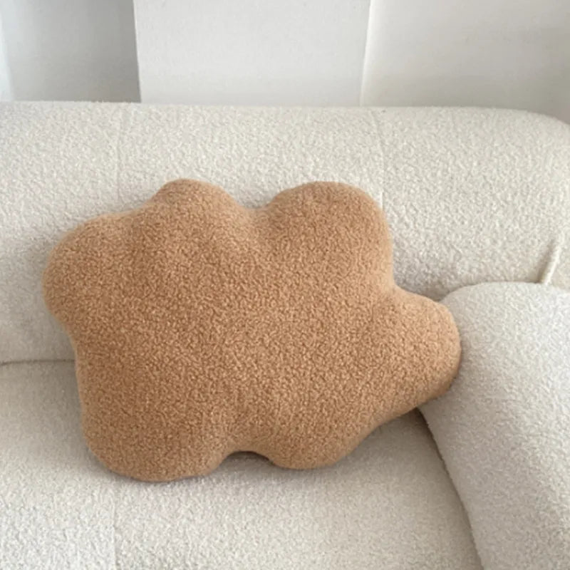 Nordic Bouclé Abstract Cushion – Minimalist Plush Pillow | Vinantica