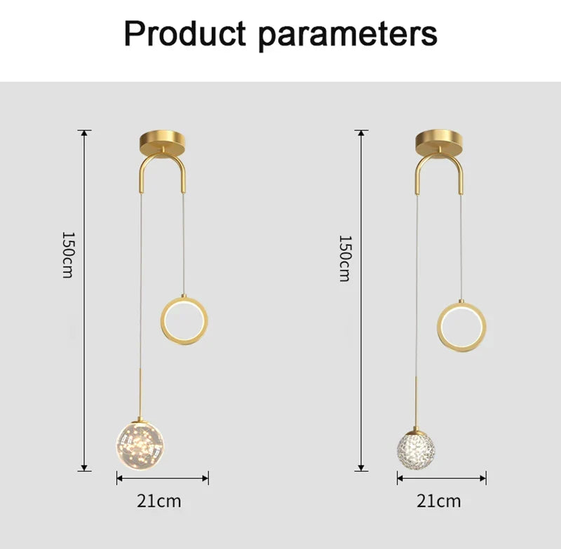 Modern LED Pendant Light – 2-Way Indoor Hanging Lamp for Living Room, Bedroom, Dining Table with Adjustable 3 Light Colors