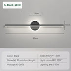 Vinantica | LED Wall Light LineaLux | Black & Gold | 40/60/80 cm | Warm, Cold & Three-Color Light | Modern Mirror & Wall Lighting