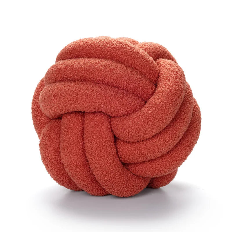 Throw Pillow - Cozy - Hand-knotted Ball - Sheepskin