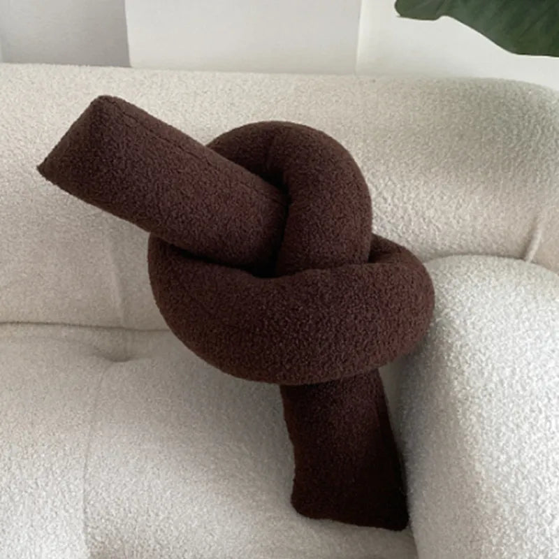 Nordic Bouclé Abstract Cushion – Minimalist Plush Pillow | Vinantica