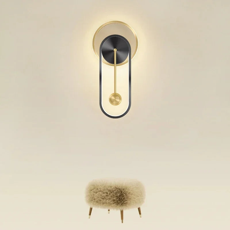 Modern LED Clock Wall Lamp – Stylish Wall-Mounted Light for Bedroom, Living Room, and Home Décor