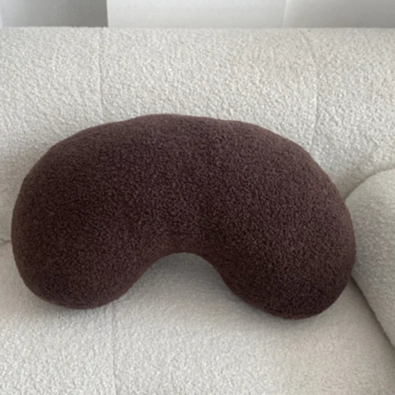 Nordic Bouclé Abstract Cushion – Minimalist Plush Pillow | Vinantica