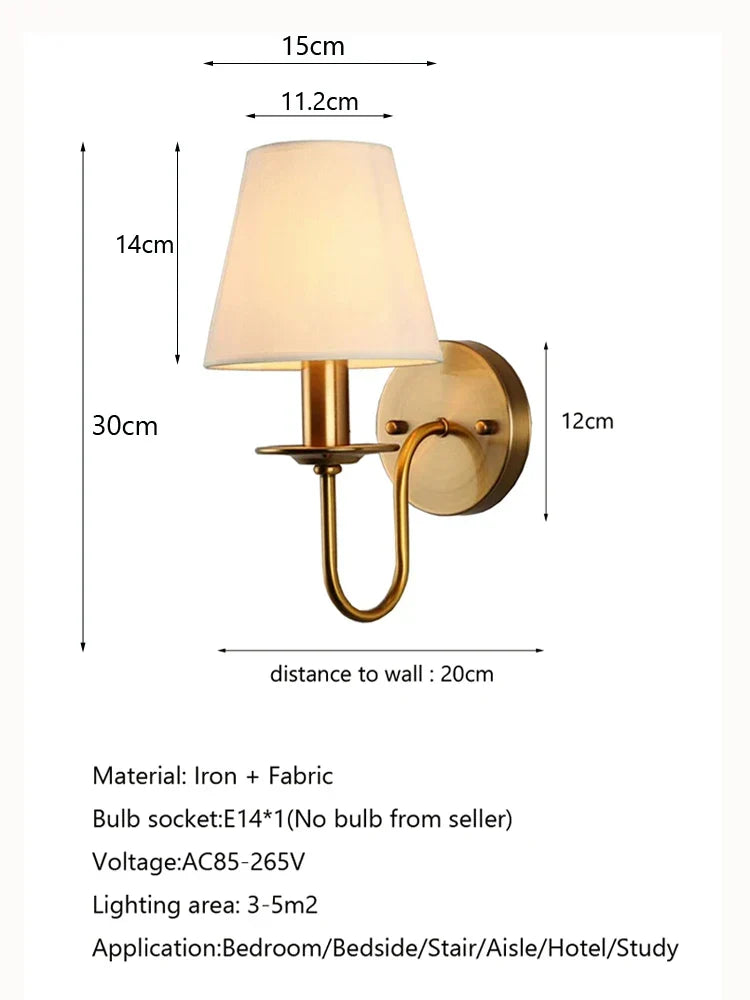 Elegant Fabric Wall Lamp - Vintage European Charm for Every Space
