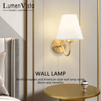 Modern LED Fabric Wall Lamp – E27 Retro Wall Lighting for Bedroom, Living Room, Hotel, and Dining Room