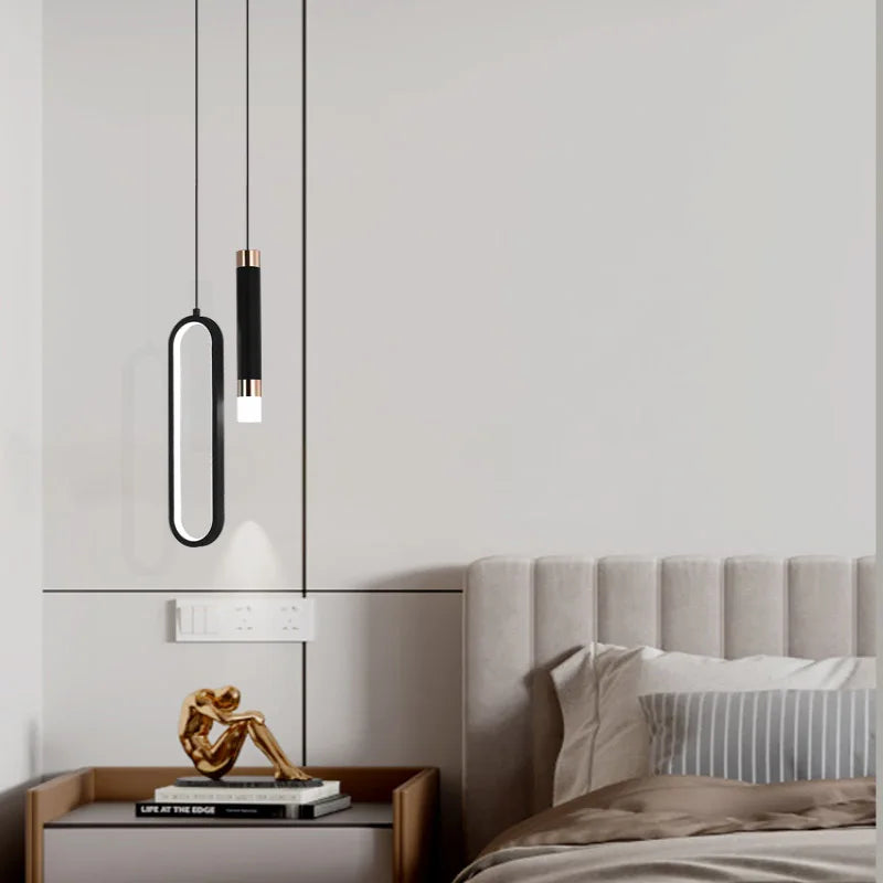 Modern Minimalist LED Pendant Light Chandelier – Adjustable Suspension Lamp for Bedroom, Living Room, and Home Decor