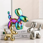 Nordic Ceramic Balloon Dog Sculpture Gold Animal Decorations Statue Living Room Ornaments Creative Desktop Ornament Home Decor