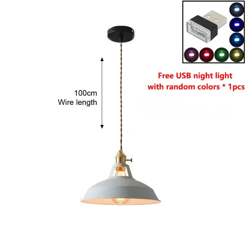 LED Iron Chandelier Pendant Lamp - Vintage Hanging Light