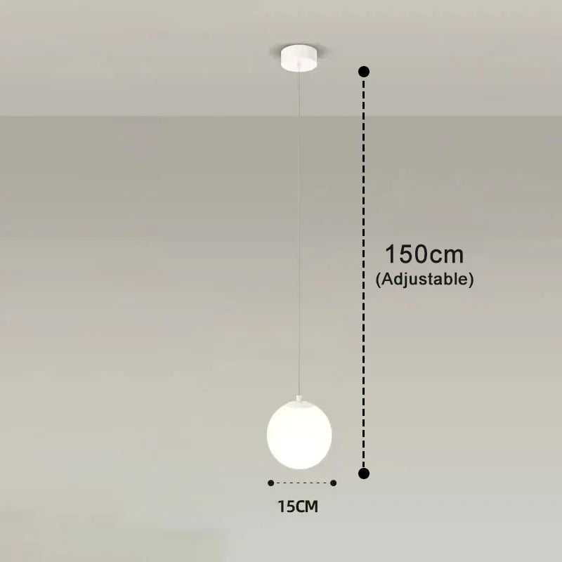 Modern Glass LED Pendant Light – Nordic Style Hanging Lamp for Living Room, Bedroom, Restaurant, and Bar, 220V AC, Indoor Lighting Fixture
