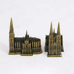 Cologne Cathedral Model Metal Antique Bronze Germany Cologne Cathedral Building Figurine World Famous Landmark Architecture Decoration