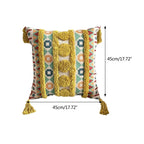 Boho lined fringe throw pillow cover