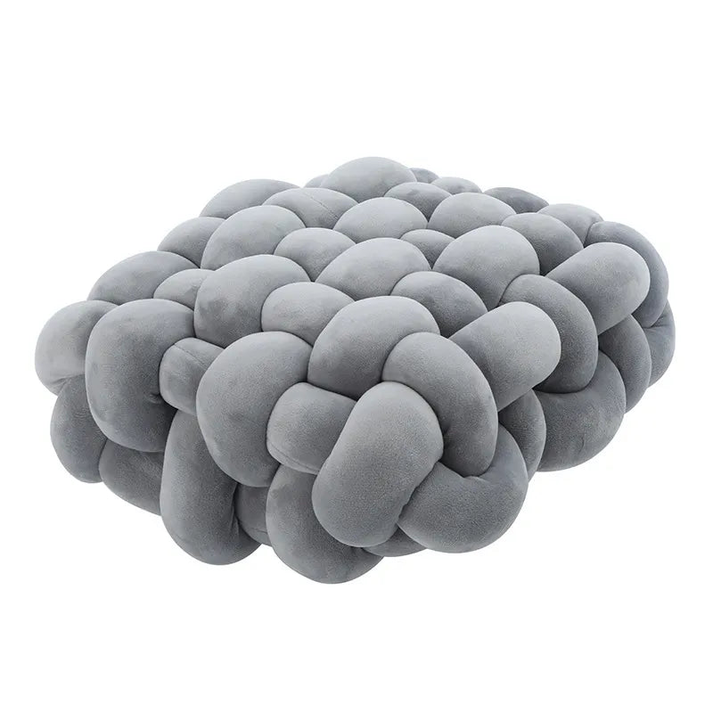 Living Room Soft Plush Knot Pillow Sofa Pillow Solid Color Square Handwoven Home Throw Pillow Square Woven Seat Cushion Pillow
