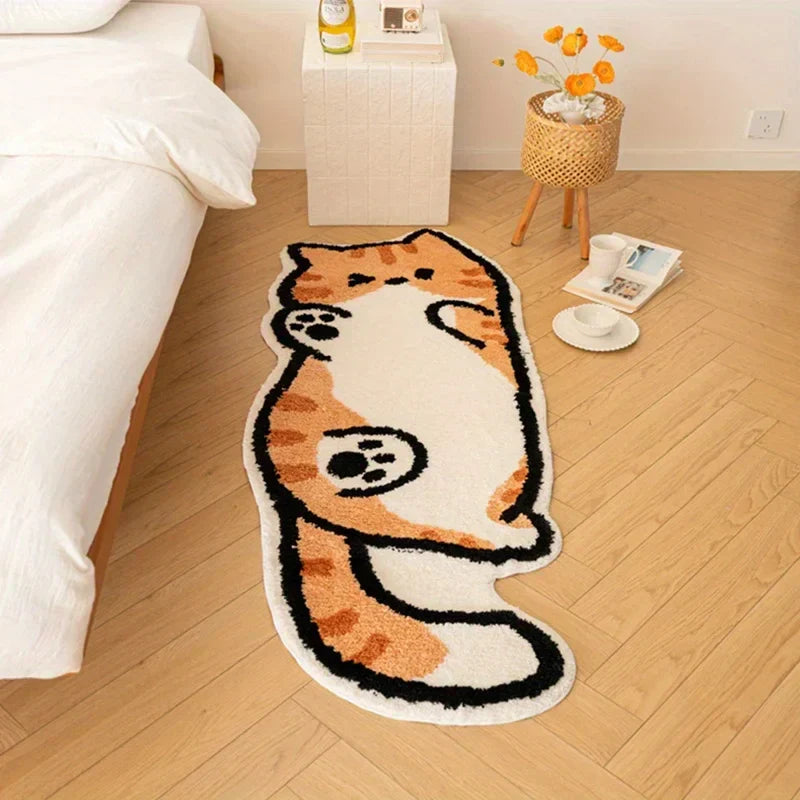 Playful Cat Area Irregular Rug