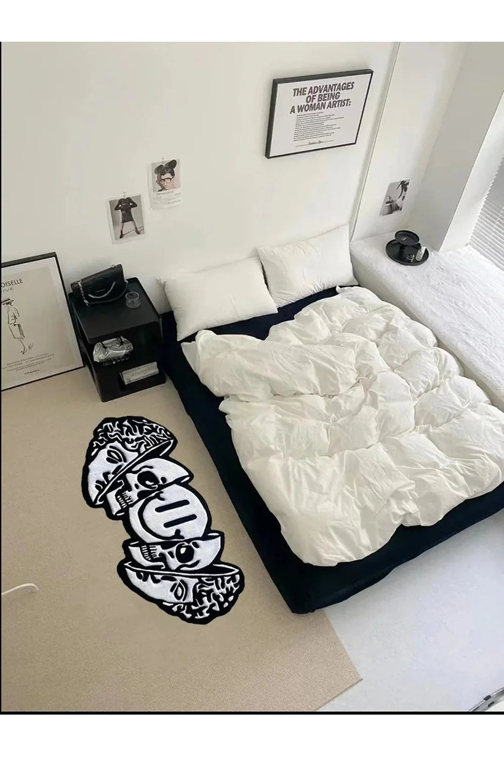 Skull Black Rug