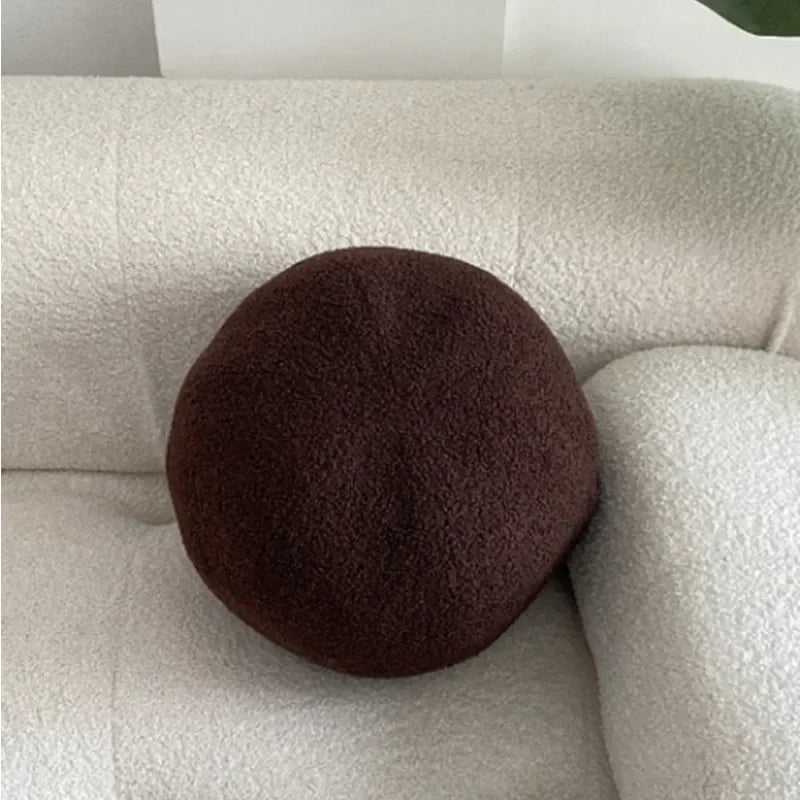 Nordic Bouclé Abstract Cushion – Minimalist Plush Pillow | Vinantica