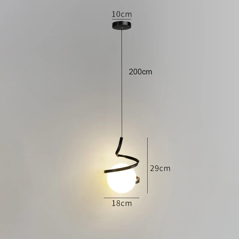 Nordic Glass LED Pendant Light – 3-Color Temperature, 1-Way Hanging Lamp for Dining, Bedroom, and Living Room Decor (5-10 sq m Coverage)