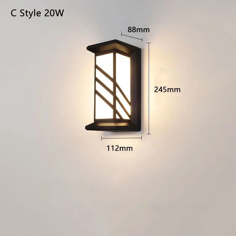 Modern LED Outdoor Wall Lamp with Motion Sensor - Waterproof Porch Light, Outdoor Lighting Fixture