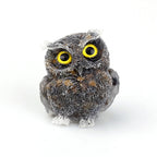 Natural Crystal Owl Figurine: Handmade Collector's Item