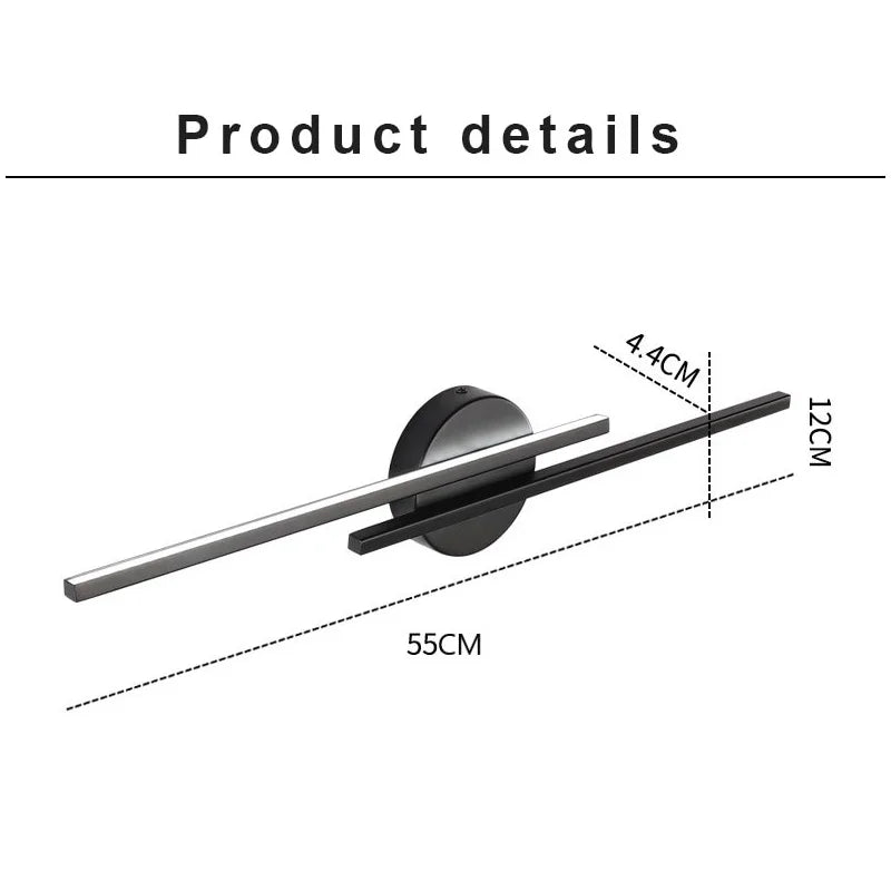 Modern Dual-Line LED Wall Lamp – Dimmable Up & Down Wall Light for Bedroom, Study, Dining Room, and TV Background Decor