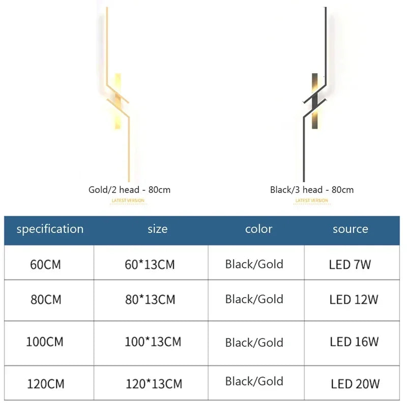 Modern LED Wall Lamp – Minimalist Design, Up & Down Lighting for Bedroom, Living Room, TV Sofa, and Lobby – Dimmable Wall-Mounted Light