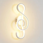Modern LED Wall Lamp - Musical Note Wall Sconce for Bedroom, Living Room, and Study, Touch On/Off, Up & Down Light Direction, Indoor Home Decor
