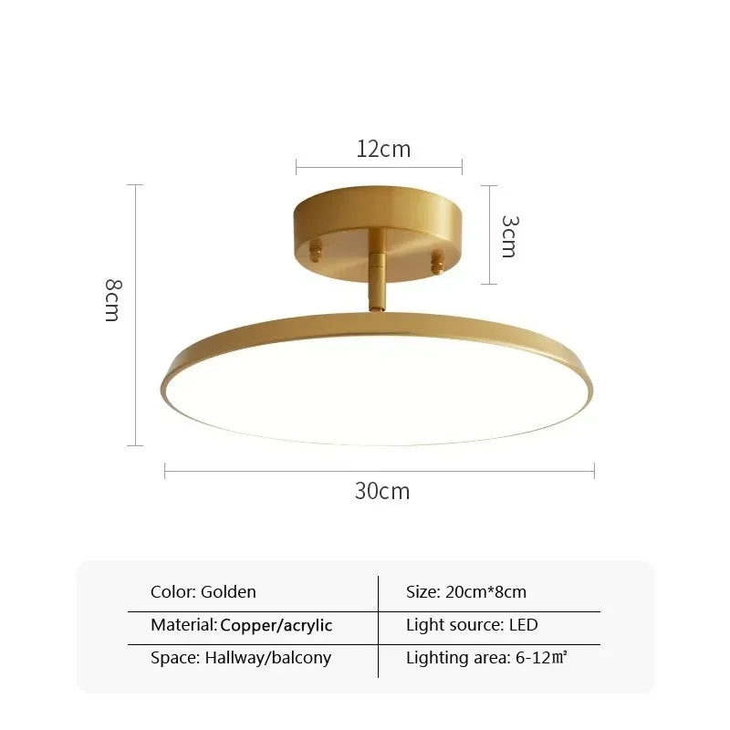 Modern Rotatable LED Ceiling Light – Black and Gold Minimalist Design for Multi-Room Illumination (1-Way, 10-15 sq m Coverage)