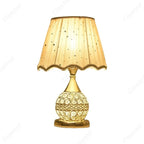 Luxury European Style LED Table Lamp with Fabric Lampshade & Crystal Base – Warm Romantic Bedroom Bedside Light