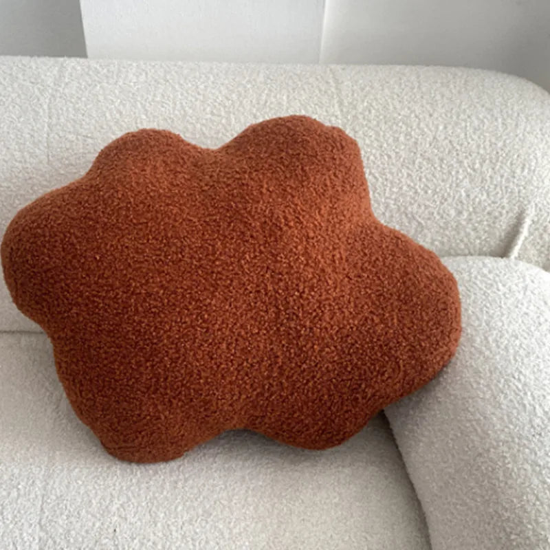 Nordic Bouclé Abstract Cushion – Minimalist Plush Pillow | Vinantica