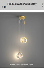 Modern LED Pendant Light – 2-Way Indoor Hanging Lamp for Living Room, Bedroom, Dining Table with Adjustable 3 Light Colors