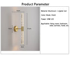Modern LED Crystal Wall Lamp – Sleek Wall-Mounted Light Fixture for Bedroom, Living Room, Aisle, and Corridor