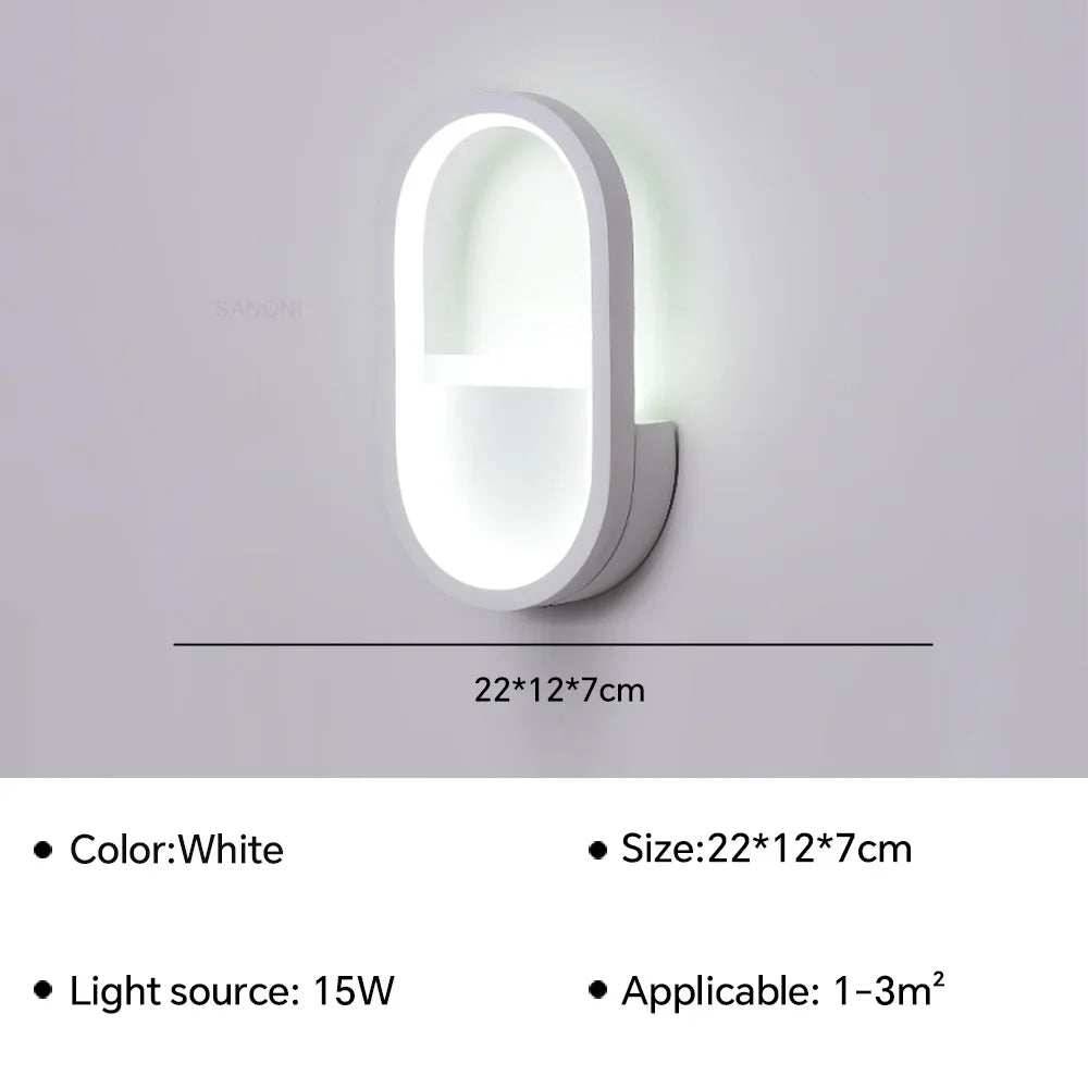 Modern LED Wall Lamp Bedside Sconce - Home Decor Lighting Fixture for Living Room, Bedroom, Hotel