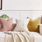 Chenille Cushion with Bamboo Texture in Solid Color for Sofa and Bedroom