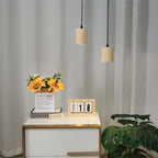 Modern Wooden Pendant Light – Nordic Style Solid Wood Lamp for Living Room, Bedroom, Bar, and Restaurant, E27 Bulb Base